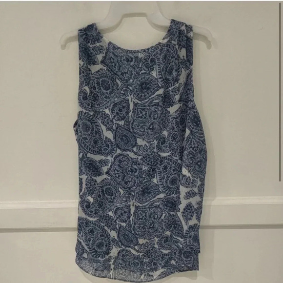 Cristina B Womens Sleeveless Double Layered Blouse Blue Size Medium - Picture 3 of 5
